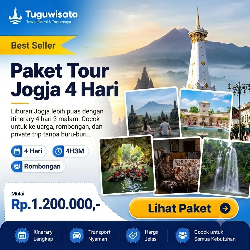paket tour jogja 4 hari 3 malam